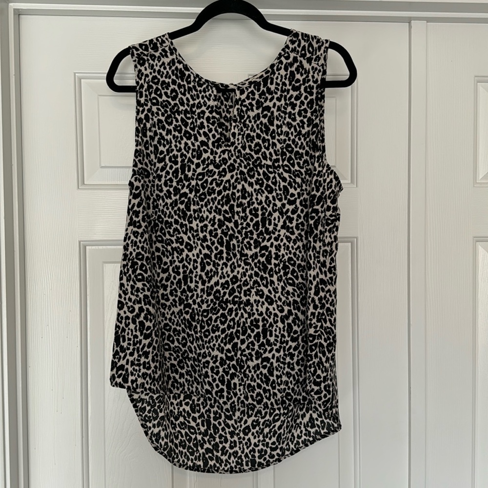 Black & Cream Hi-Low Blouse